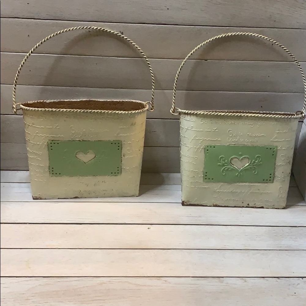 2 Rustic hanging flower or item holders